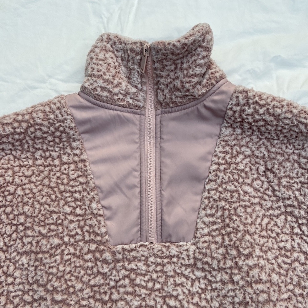 Express Dusty Pink warm Fleece Pullover size XS trendy outerwear 1/4 zip